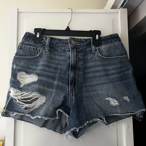 Hollister Blue Distressed Jean Shorts
